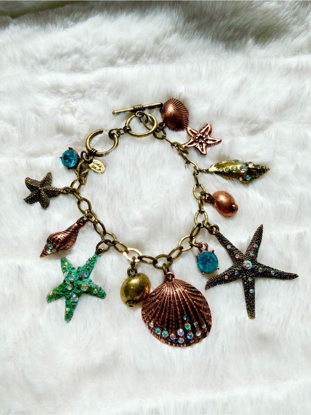 Cookie Lee Multicolor Sea Charm Bracelet with Turquoise Accents